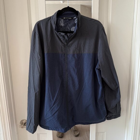 TravisMathew Colorblock Full Zip Jacket Size: XL Color: Navy / Charcoal - Picture 1 of 4